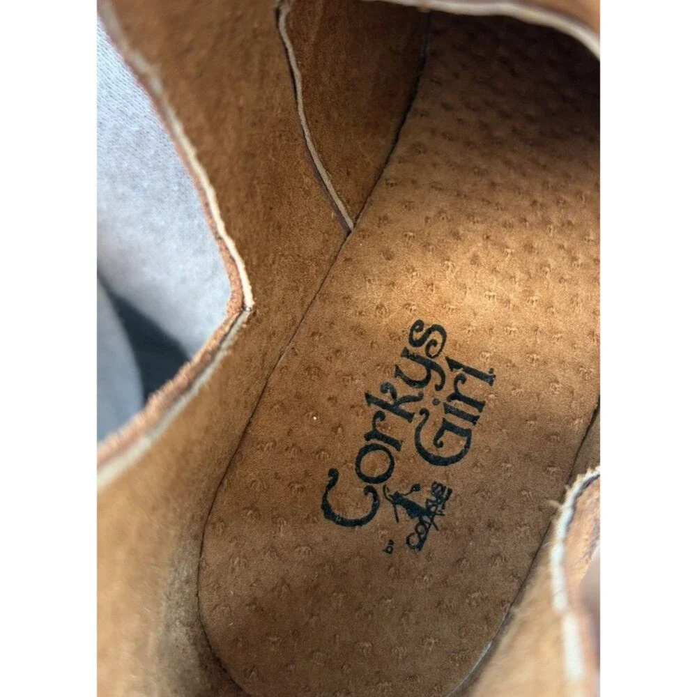 Corkys Girl Ankle Boots Women Size 6 Brown Leopard Cheetah Print Cut Out Booties